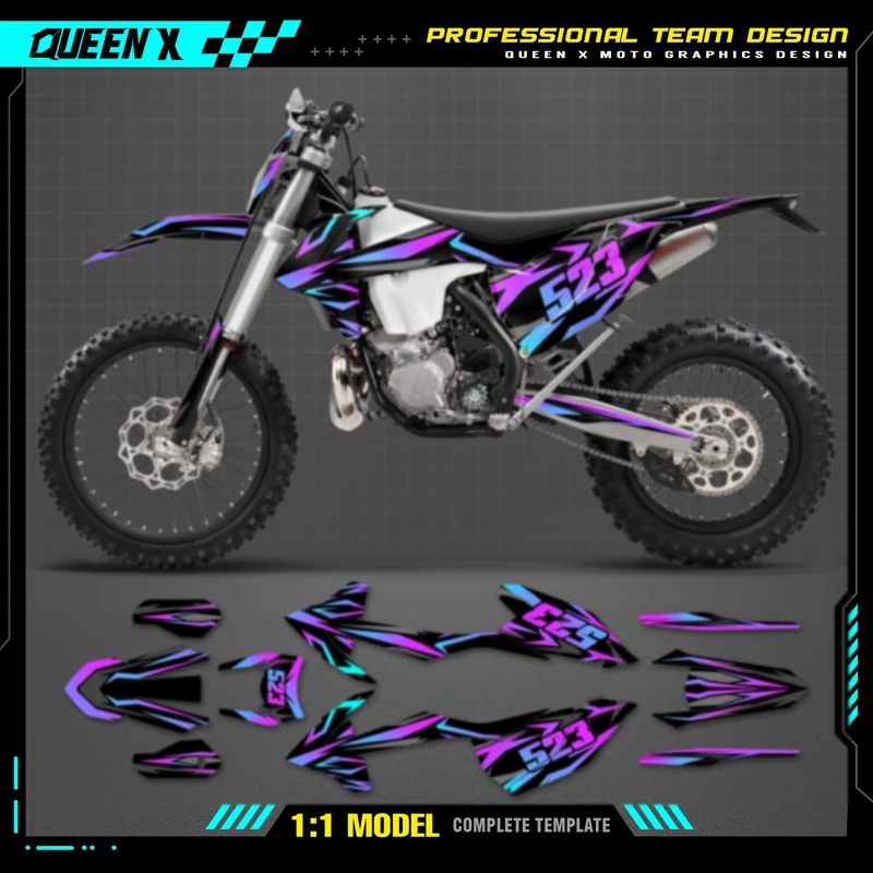 QUEEN X MOTOR Custom Team Graphics Decals Stickers Kit For KTM 2016 2017 2018 SX SXF , 2017 2018 2019 EXC XC-W EXC-F 141