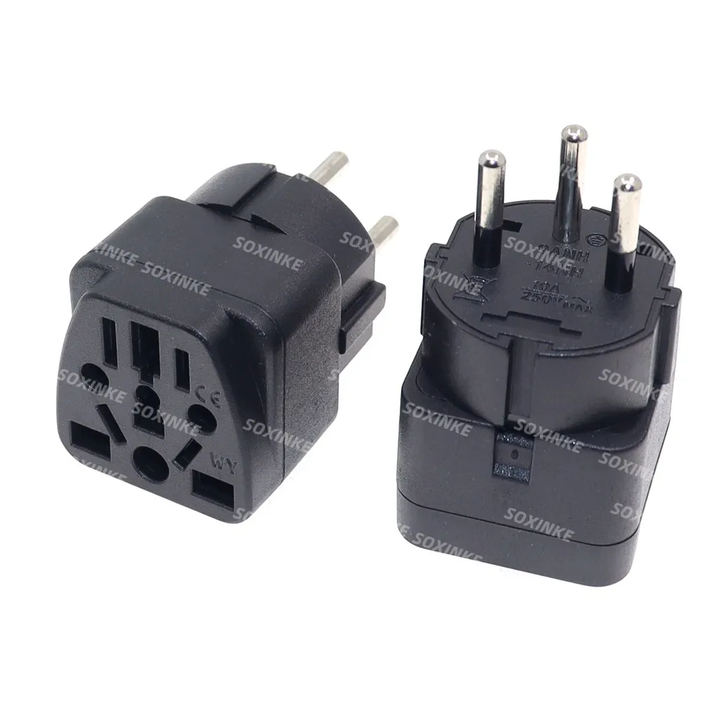 Universal Israe IL Plug Adapter 3 Pin EU Euro AU US UK To Israel Travel Adapter Electric Power Cord Charger Socket Outlet