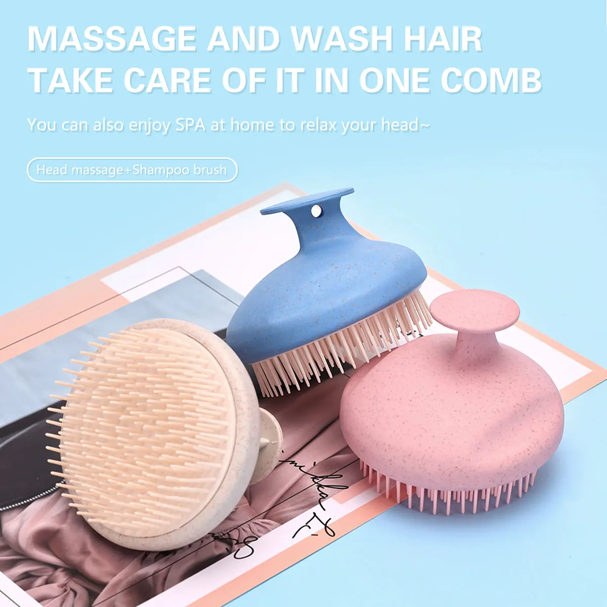 

Soft Brush Head Cleansing and Massage Wet and Dry Scalp Cushioned Airbag Bath Shower Brush Non-invasive Scalp Deep Conditioning