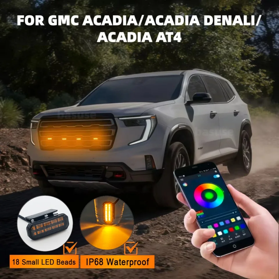 Led Front Grille Light For Gmc Acadia/Acadia Denali/ Acadia AT4 Car Daytime Run…