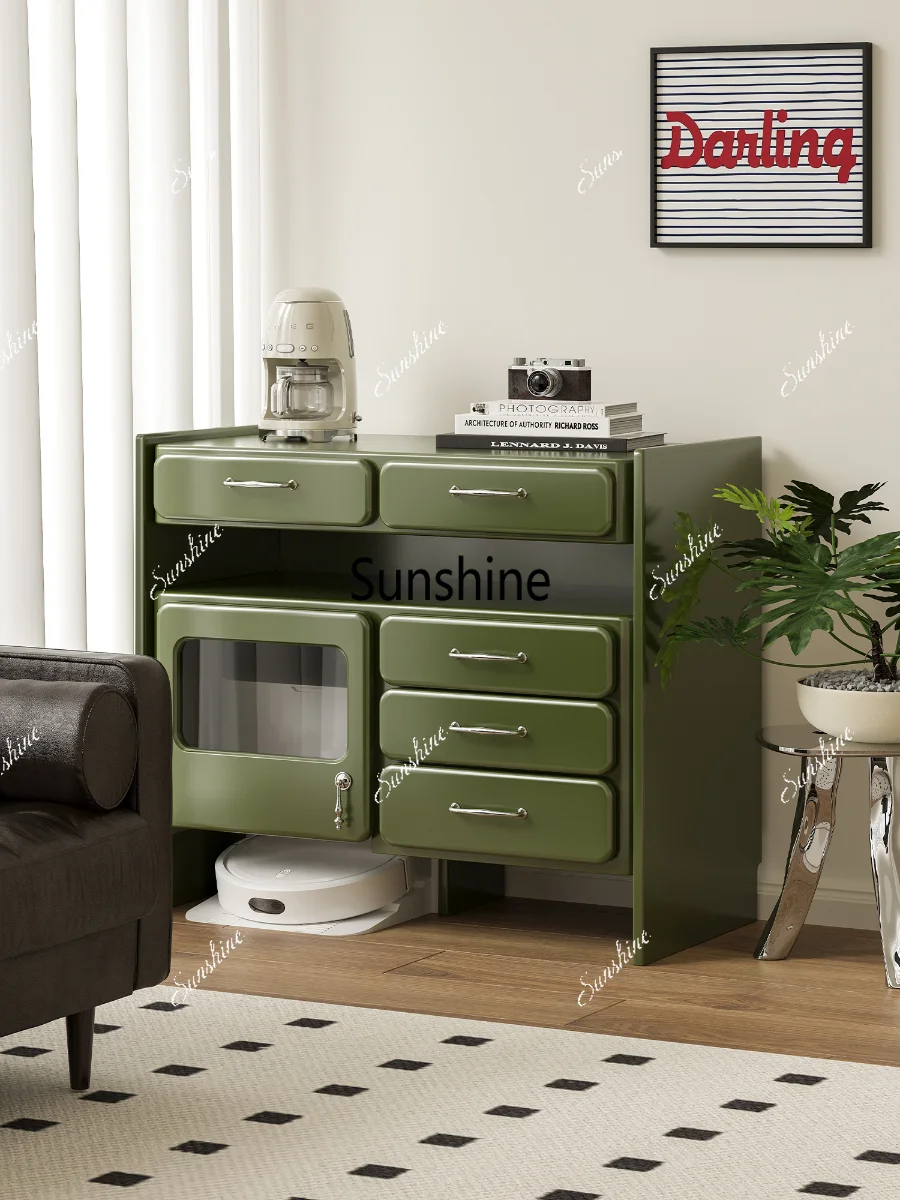 Cream retro pendant coffee cabinet living room home storage side cabinet