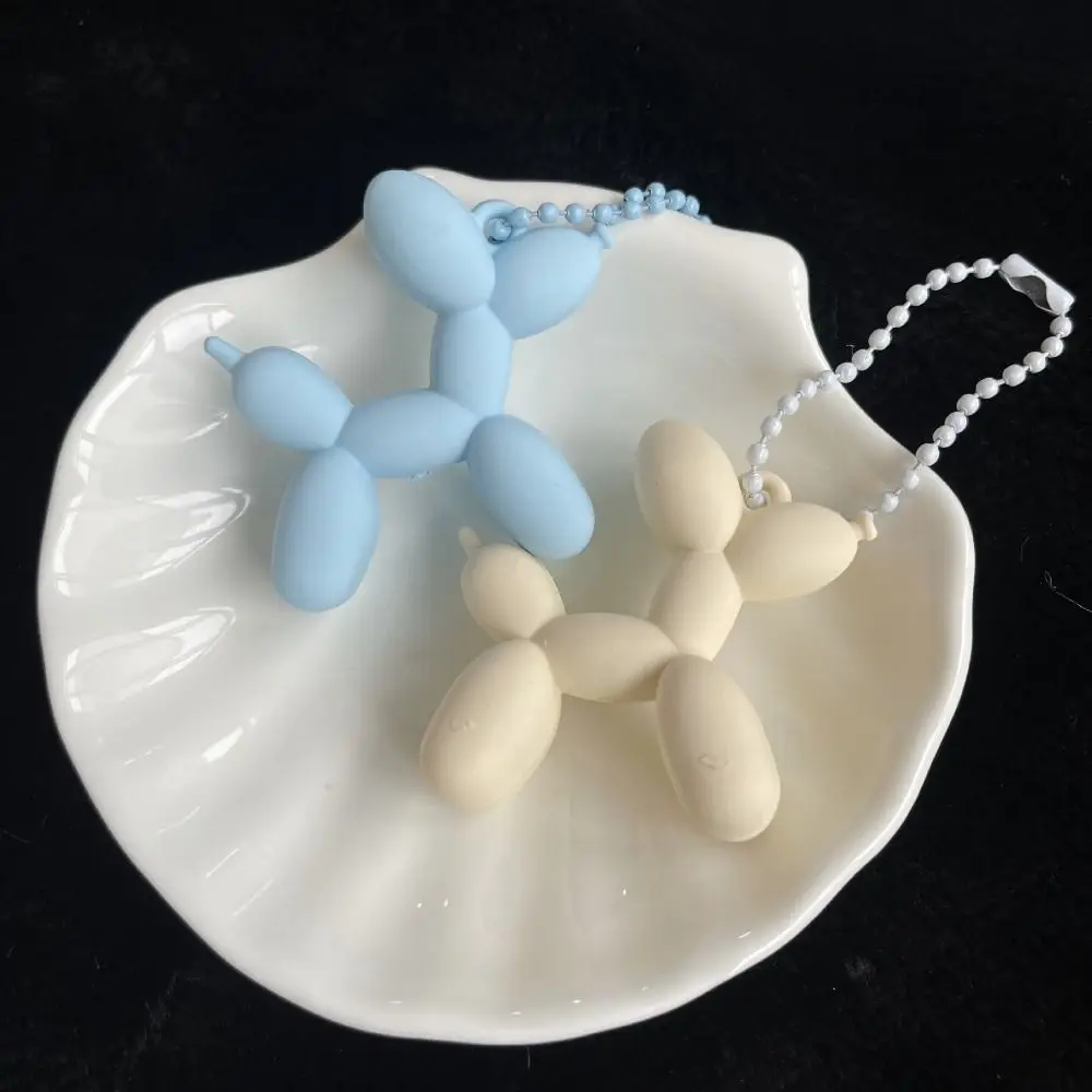 Sweet Cream Colors Balloon Puppy Keychain Dog Ball Chain Cartoon Puppy Pendant Key Ring Trinket Girls