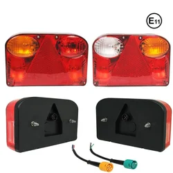 12V Left / Right Rear Tail Light Rear Stop Brake Light Turn Signal Reverse License Plate Lamp Indicator Truck Trailer Caravan