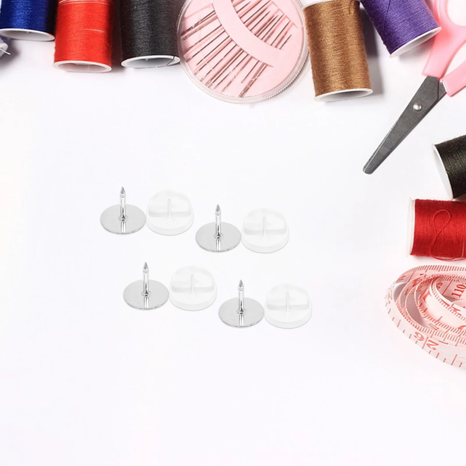 100 set Backs For Jewelry Making: Transparent Locking Clasp Pins Replacement Badge Fastener Brooch Pin Backings Craft Supplies