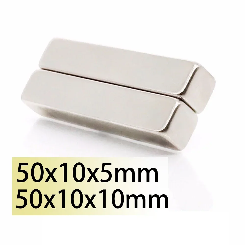 

N35 50x10x5 50x10x10 NdFeB Block Neodymium Motor Magnet Generation Super Strong Permanent Magnetic Bar Search Magnets Fridge