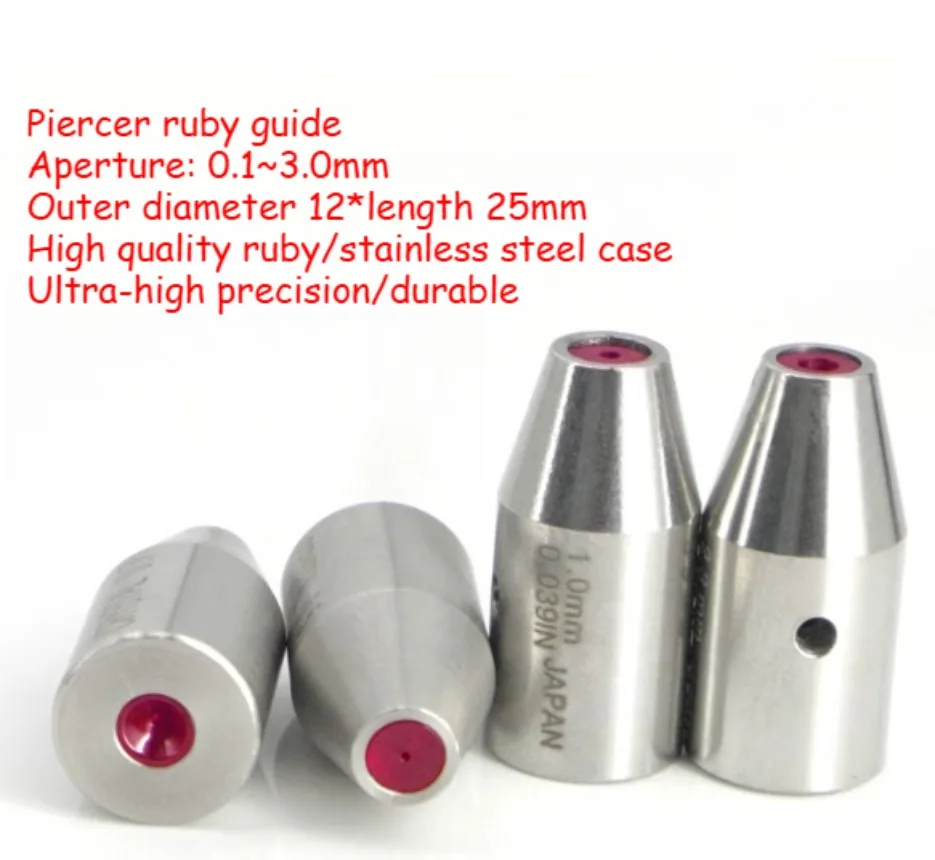 EDM Electrode Guide，12x25 Ruby Guide, 0.1-5mm , Drill Tube Guides, EDM Drilling Parts for EDM Small Hole Drilling