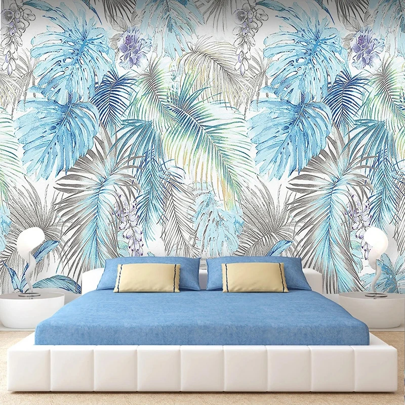 

Custom Mural Wallpaper 3D Tropical Leaf Pattern Living Room Bedroom Background Wall Decor Modern Creative Art Papel De Parede