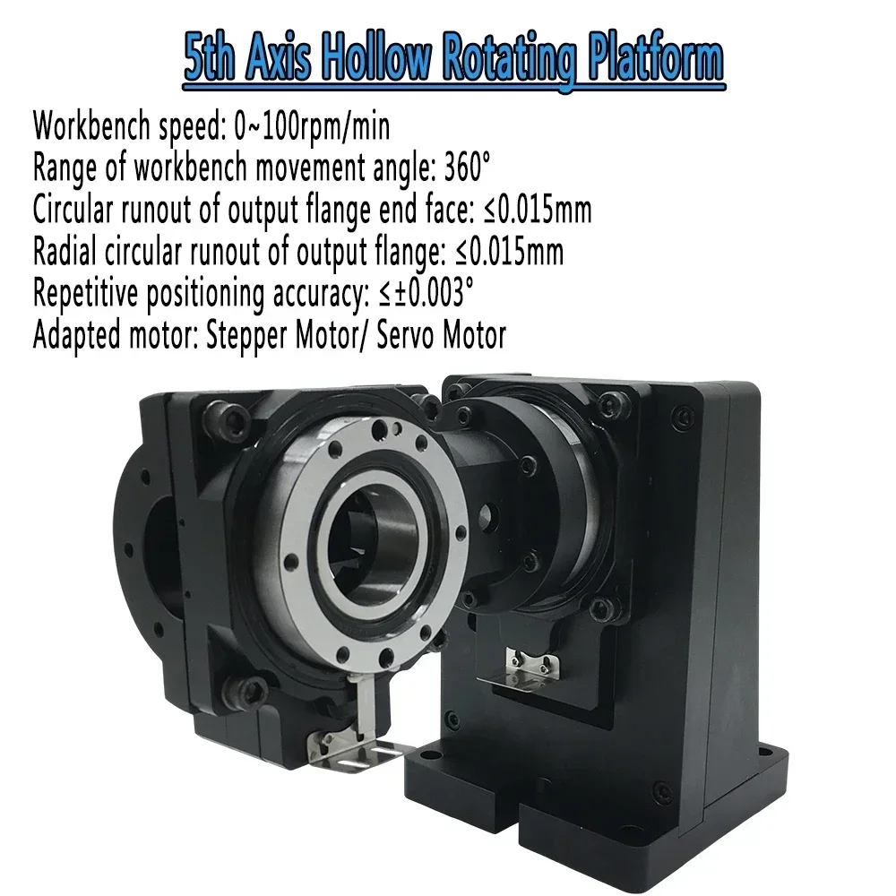 Precisie 5e as holle roterende platform indexering draaitafel hoekige verplaatsing R-as voor laserlassen CNC-router