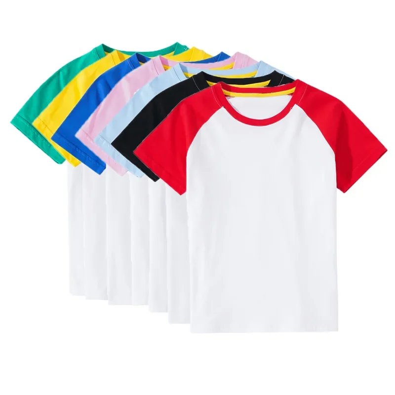 

2-10y Toddler Kid Baby Boys Girls Clothes Summer Cotton T Shirt Short Sleeve Patchwork Candy Tshirt Children Top Infant Outfit