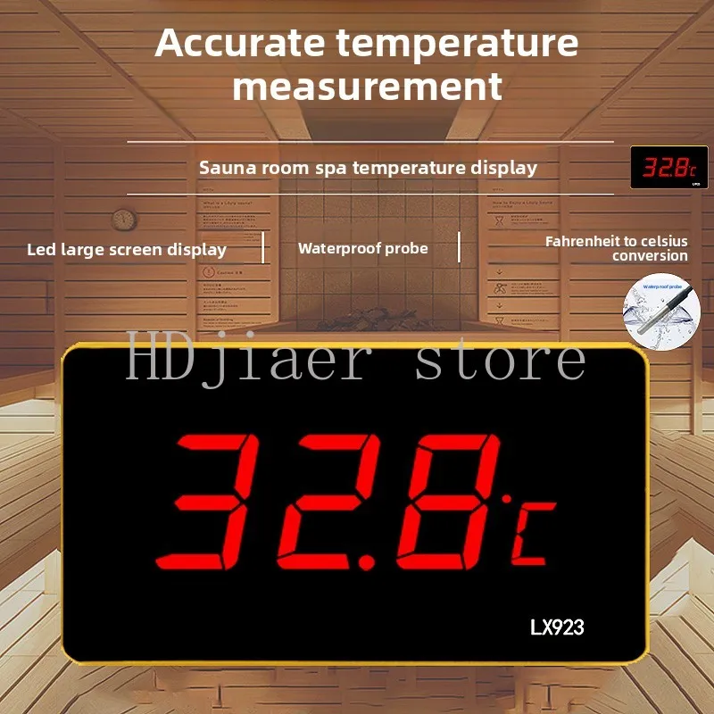 

LX923 Pool Thermometer With LED Display And Waterproof Probe Thermometer For Water Fish Tank Outdoor Temperature Meter