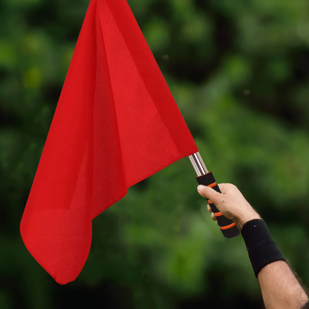 

3Pcs Signal Flags Red Handheld Sports Warning Flag for Referee Racing Car Party Football Match Cheerleading Event Use