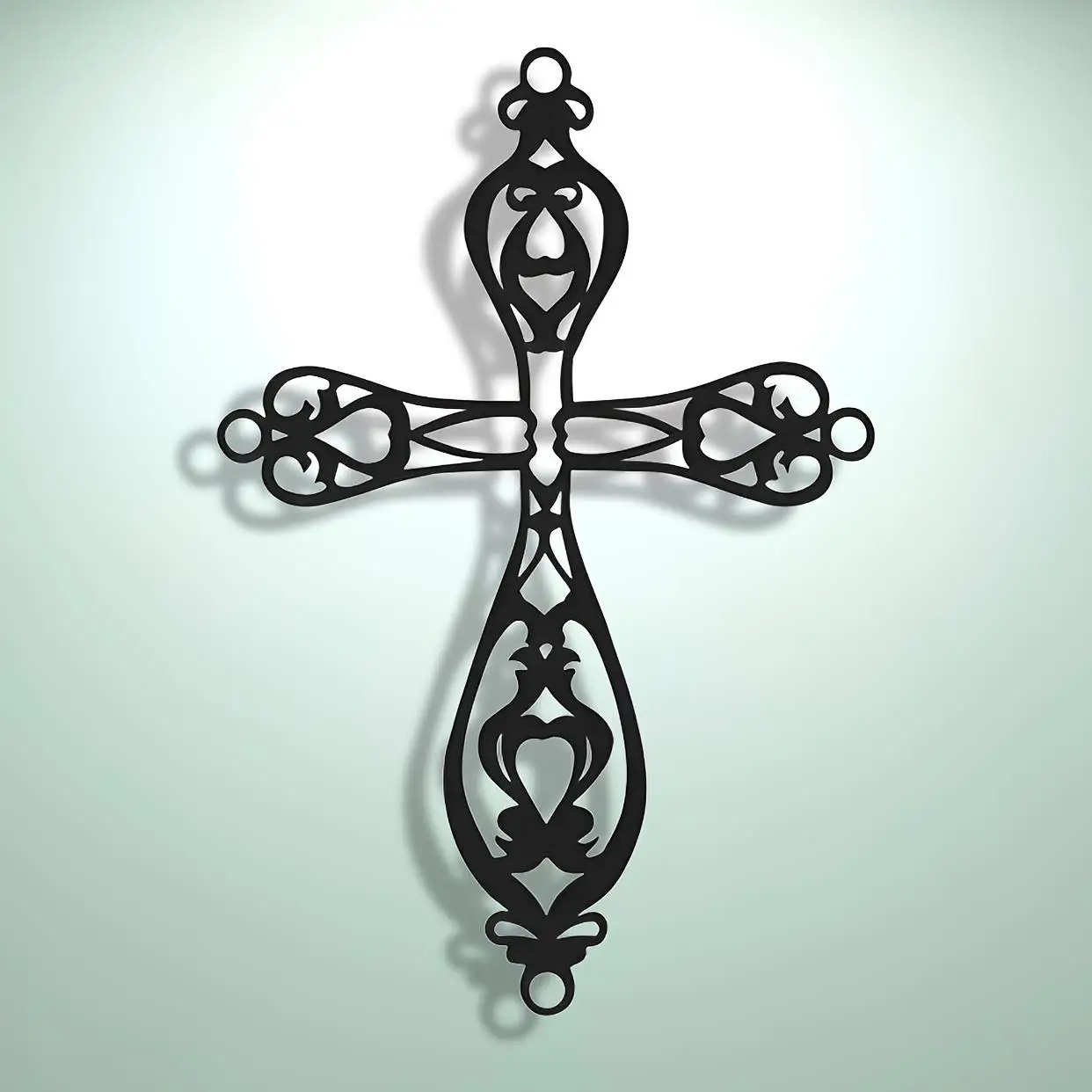 CIFBUY Iron Art Wall Decor Hollow Vine Cross Modern Metal Sign for Home Bedroom Office Balcony Hanging Ornament Art Craft