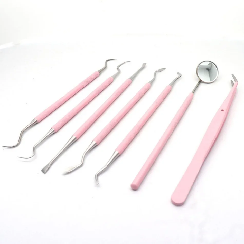 1pcs Dental Mirror Stainless Steel Dentist Prepared Tool Dental Probe Scaler Tartar Remover Teeth Whitening Oral Cleaning Tools