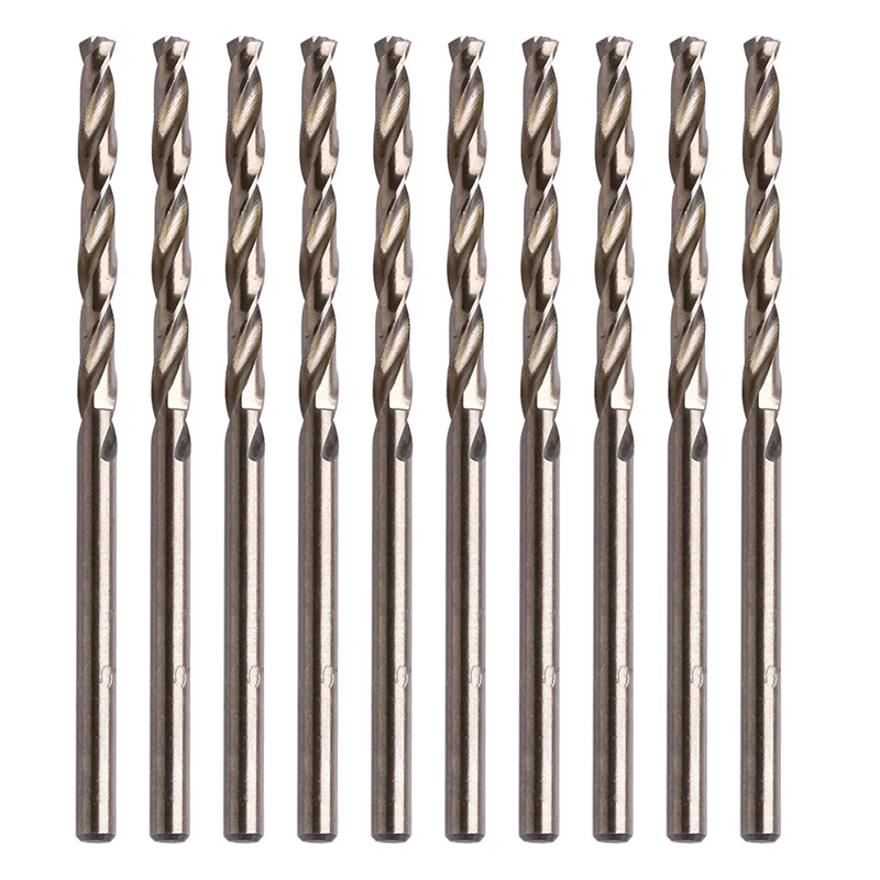 HSS High Speed Steel Mini Drill Bits 10x for Drilling Holes in Alloy Steel,Nonferrous Metal, cast Iron and Hard Plastics