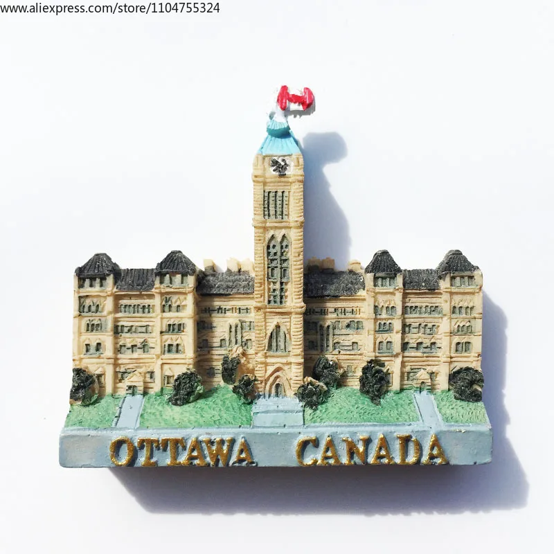 Canada Ottawa City Hall Landmark Bâtiment Tourisme Memorial Artisanat Décoratif, Cadeaux Aimants Autocollants De Réfrigérateur