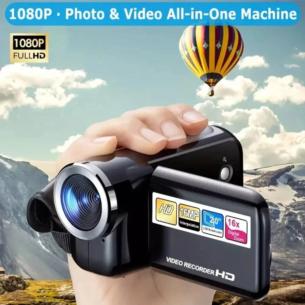 2-Zoll-Bildschirm 16 MP Digitalkamera Kinder-Camcorder 16-facher Zoom Kompakte Kamera Sport DV-Videorecorder für Anfängerfotografie
