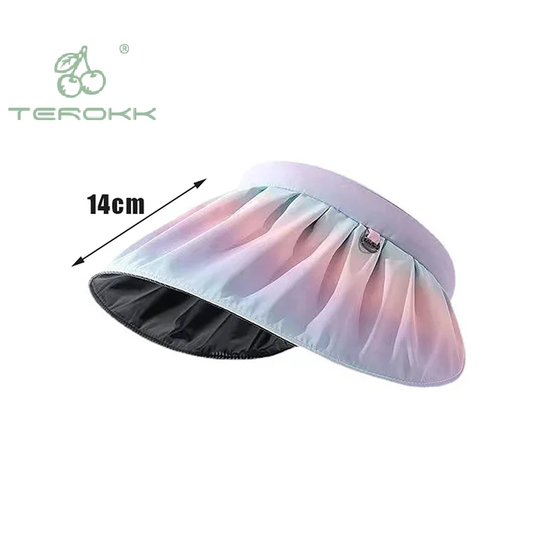 Frauen breite Krempe Farbverlauf Farbe Sonnenblenden Hut leere Top Shell Cap Strand hüte exquisite Sommerreise UV-Schutz Sonnenhut