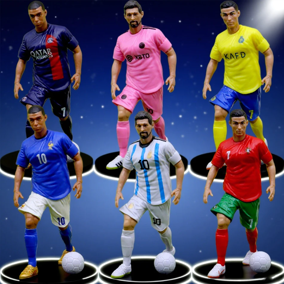 Figuras de estrella de fútbol de 18cm, suministros para fanáticos y recuerdos para Real Madrid y Barcelona