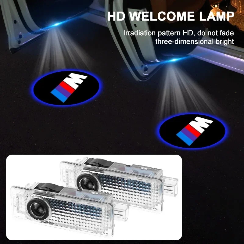 2PCS LED Car Door Badge Light Projector Courtesy Shadow Welcome Lamps For BMW M G07 G05 G02 G01 F48 F39 G42 F44 G30 G20 G26 F01