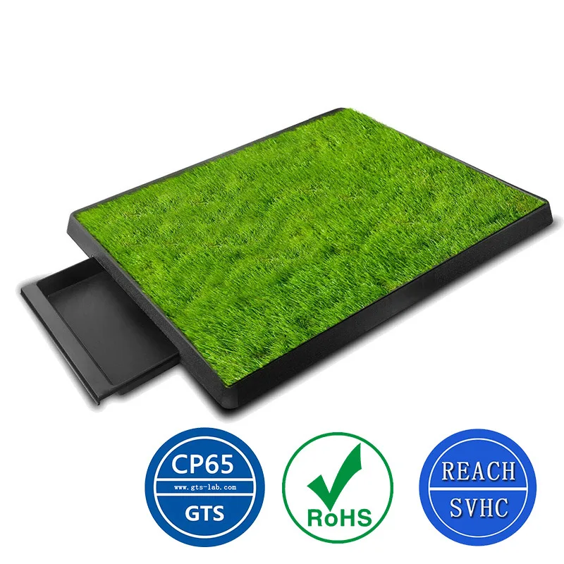 

Pet Dog Toilet Portable Dog Potty Pan Anti-Splash 3 Layer Synthetic Grass Mesh Tray Toilet Puppy Kitten Urine Cleaning Tool