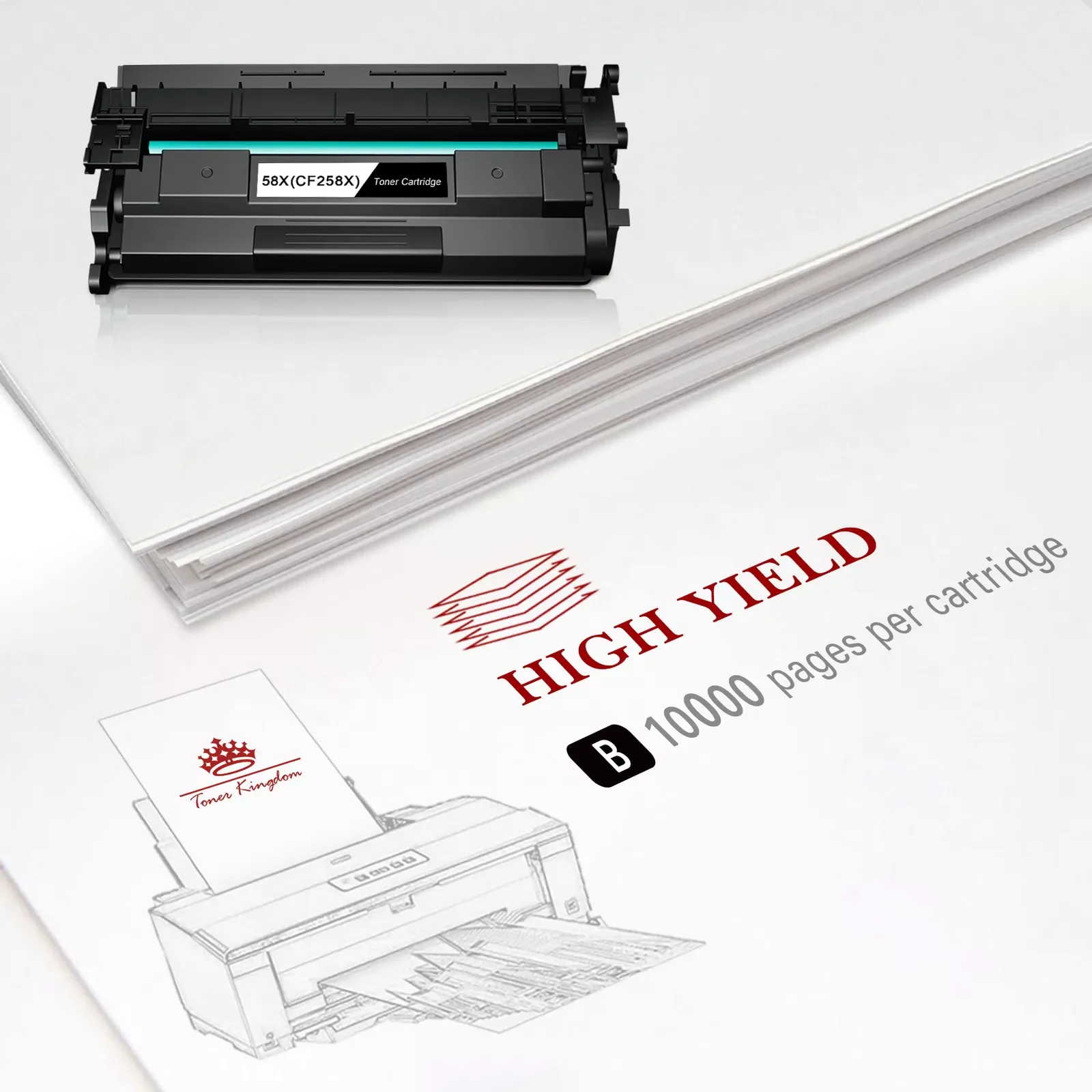 2PK Toner Cartridge for HP CF258X LaserJet M404dw MFP M428fdw M428fdn No Chip