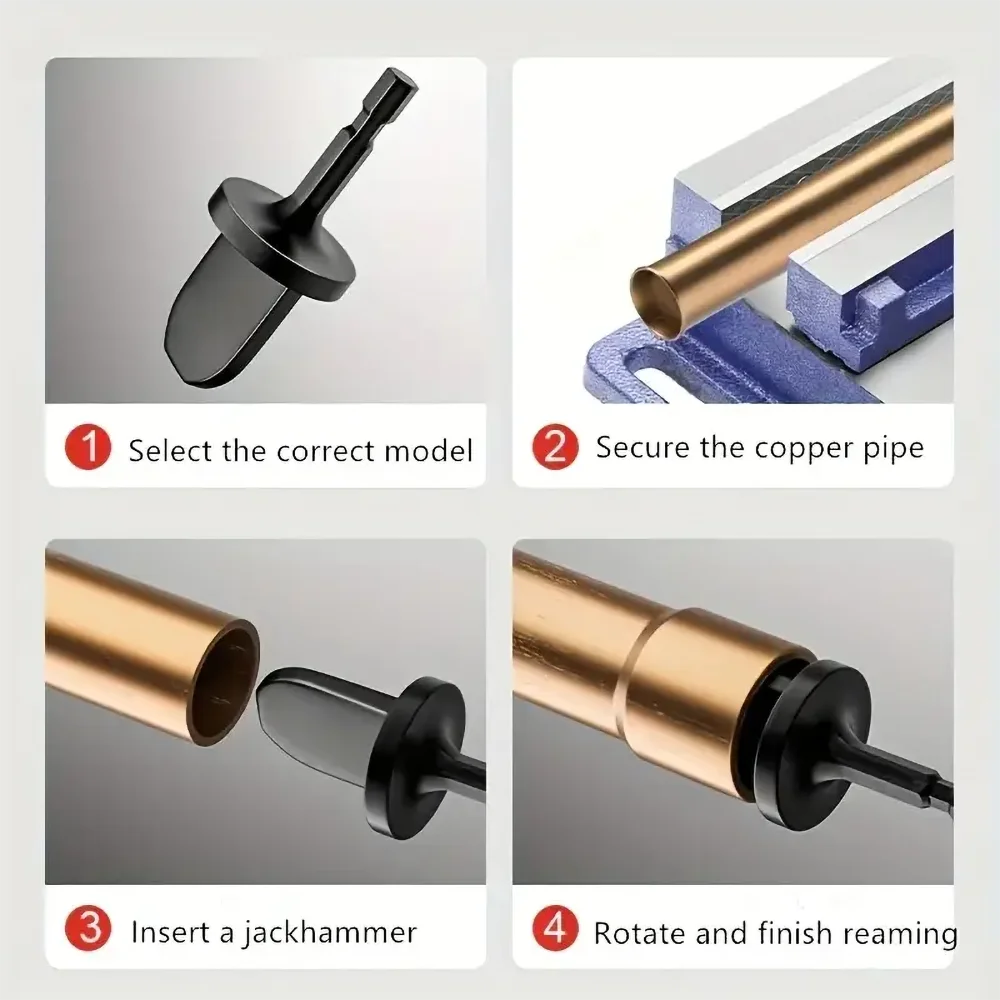 11PCS Tube Pipe Expander Hexagonal Handle Metal Copper Pipe Takeover Tool Air Conditioner Repair Electric Drill Bit Flaring Tool