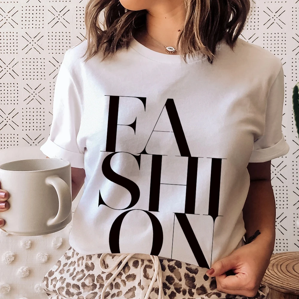 Modny nadruk tekstowy, stylowy, szykowny i modny, prosta koszulka graficzna Kpop Y2k, miękki materiał do stylizowanych, swobodnych stylizacji