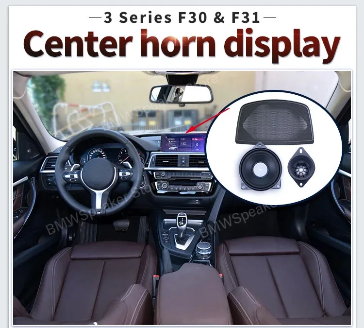 Auto-Mittelkonsolen-Lautsprecherabdeckung für BMW 3er 4er Serie F30 F31 F32 F34 3GT Hochtöner 4 Zoll Mitteltöner Armaturenbrett-Lautsprecher – Detail 4