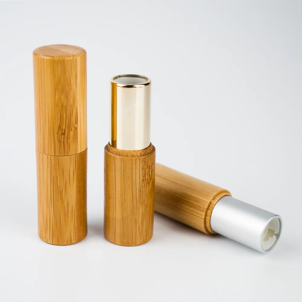 

50pcs 5g Empty Bamboo Lip Balm Tubes Eco Friendly Nature Bamboo Lipstick Packaging