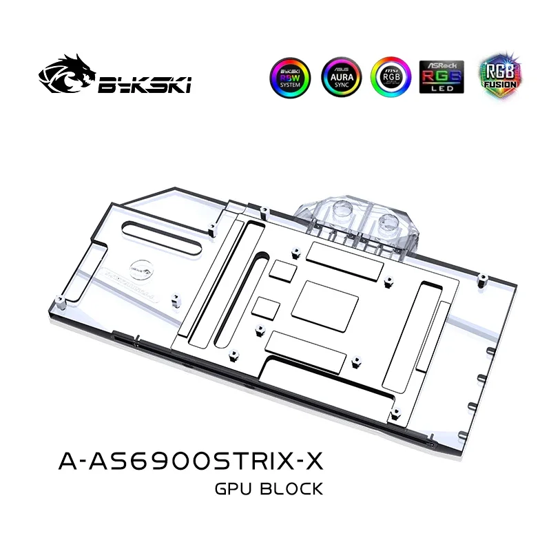 Bykski A-AS6900STRIX-X Water Block Use for ASUS ROG-STRIX-LC-RX6900XT-O16G-GAMING GPU Card / Full Cover Copper Radiator Block