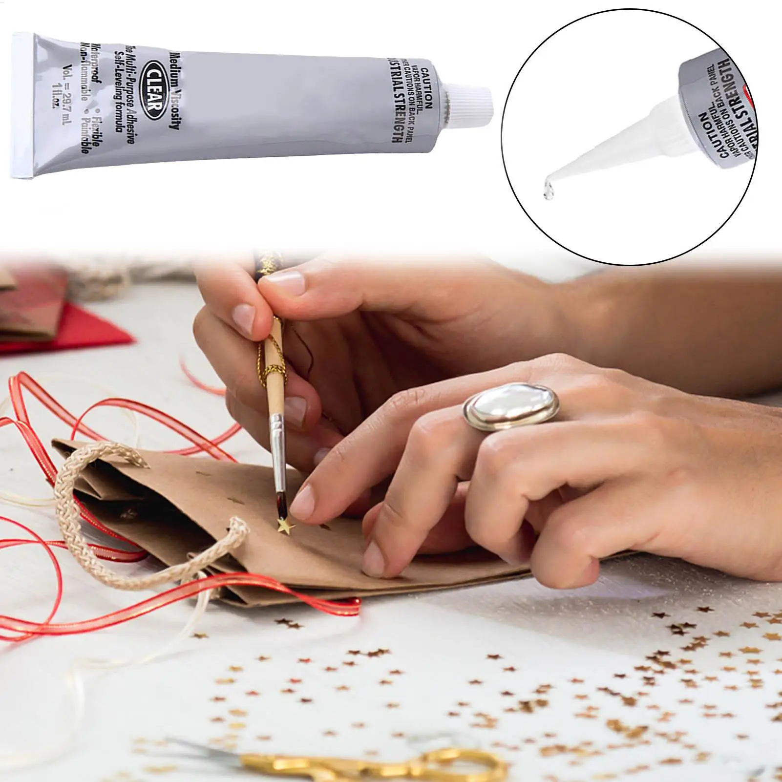 Pegamento E6000, Adhesivo Fuerte Transparente, Pegamento Líquido, Súper Adhesivo, Pegamentos para Manualidades, para Manualidades con Pedrería, Pintura, Tela, Metal