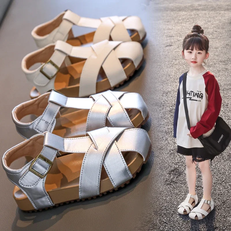 

2025 New Arrival Breathable Summer Thick Bottom Simple Gladiator Sandals for Kids Boys Girls Soft Sole Casual Beach Sneakers