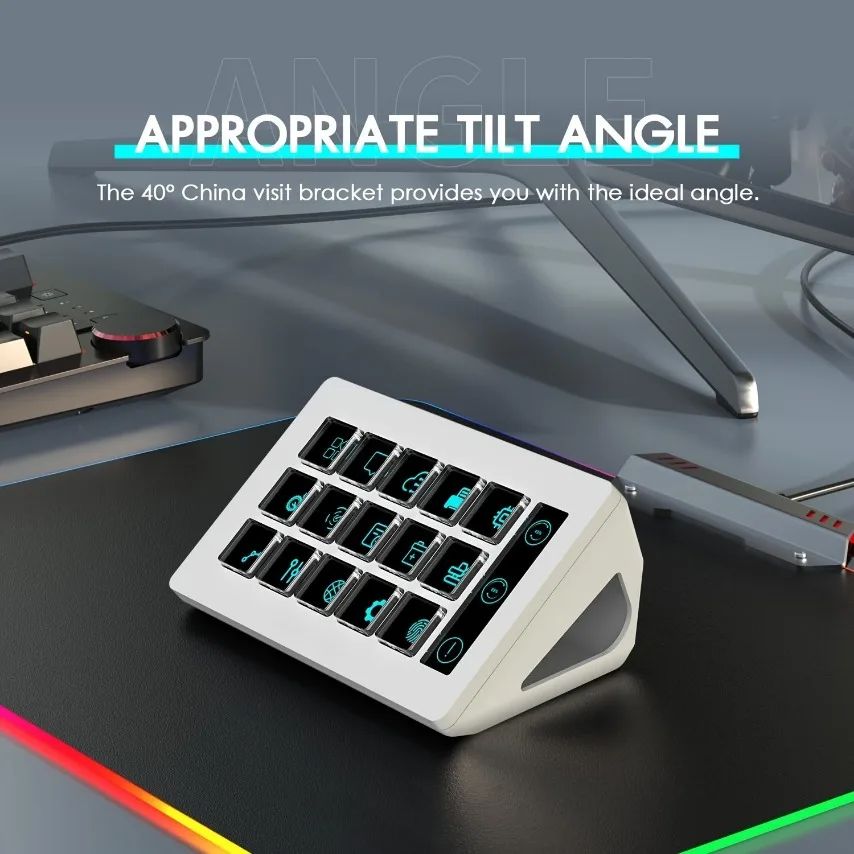 Visual Stream Deck Keyboard Lcd Button 15 Keys Live Content Creation Controller Custom Button For Windows/Macos/Android/Ios Gift