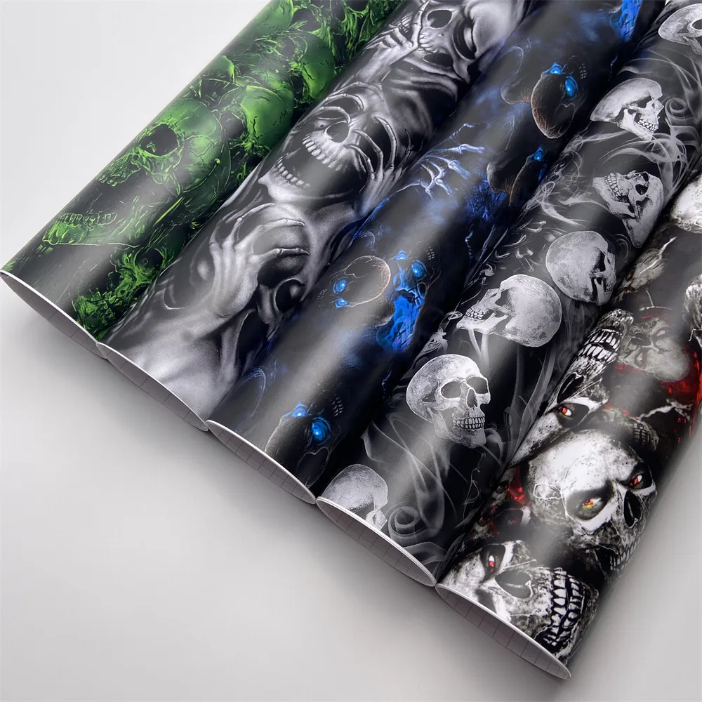

Skull Camo Vinyl Wrap Self-Adhesive Film Car Stickers Vinyl for Motorcycle Auto Interior Exterior Decorative Car Accessories