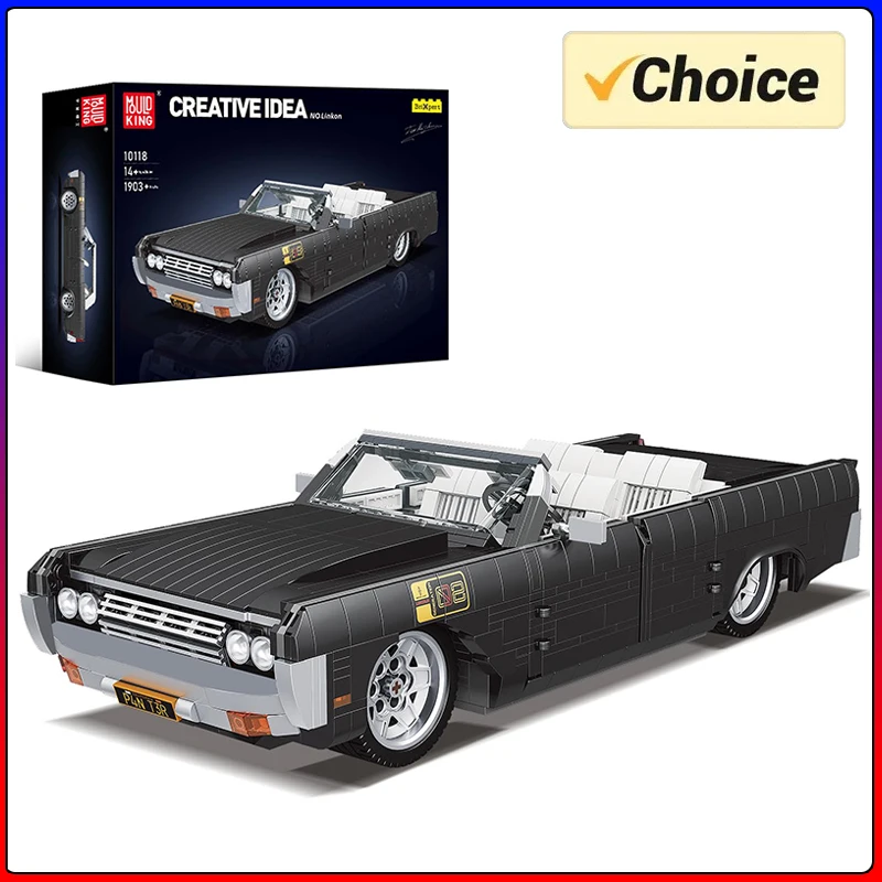 

Mold King 10118, технические игрушки для автомобилей, 1964 г., континентальный винтажный автомобиль, строительный блок в сборе, старый автомобильный набор кирпичей, подарки для детей