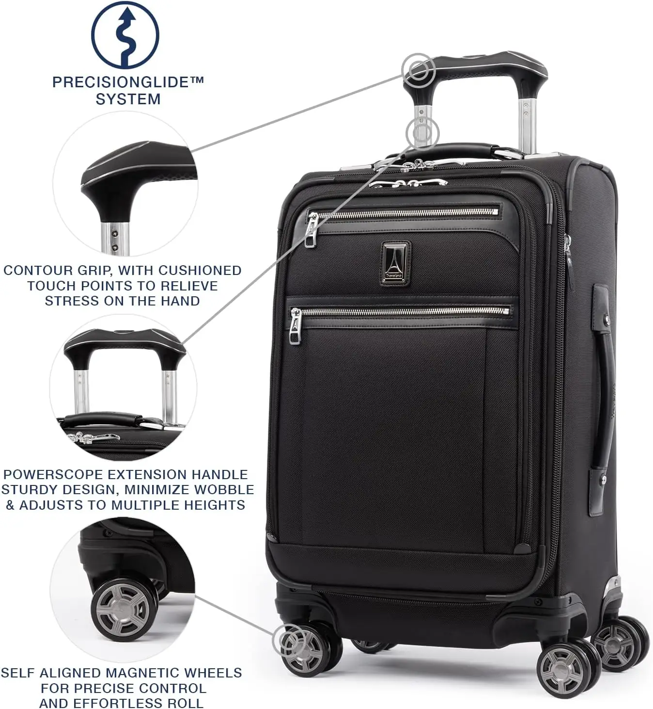 Travelpro Platinum Elite Softside Expandable Carry on Luggage, 8 Wheel Spinner Suitcase, USB Port, Suiter,Carry On 21-Inch