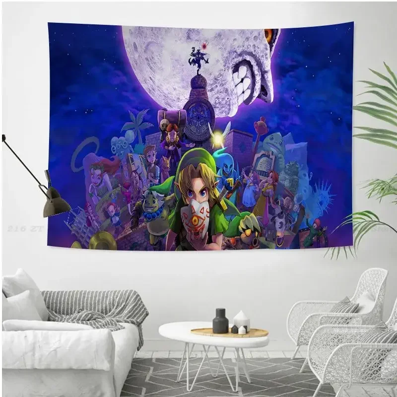 THE ZELDAS Cartoon Tapestry Japanese Wall Tapestry Anime Wall Hanging Sheets