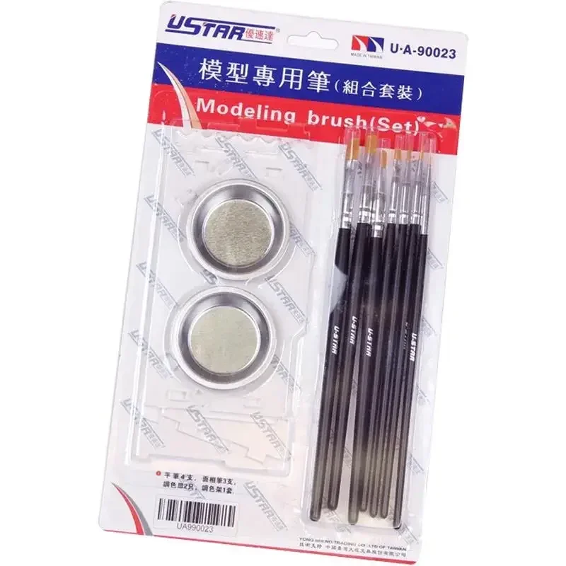 Ustar UA-90023 7 stks/partij Professionele Kleurpen Set Met 2 Stuks Palet Met 1 Stuks Kleur Frame Modelbouw Tool DIY