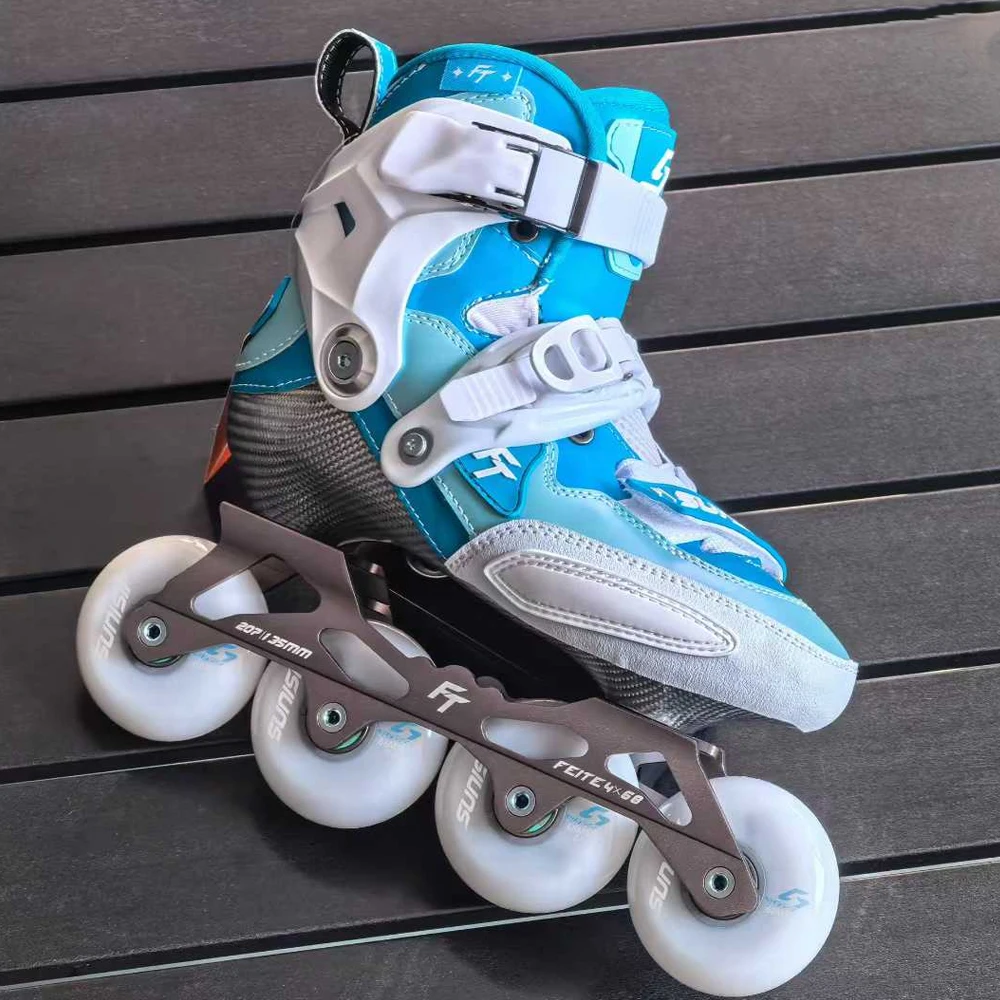 OEM Kids Carbon Fiber Inline Skates Professional Junior Racing Freestyle Slalom Lightweight Competition Outdoor Roller Shoes