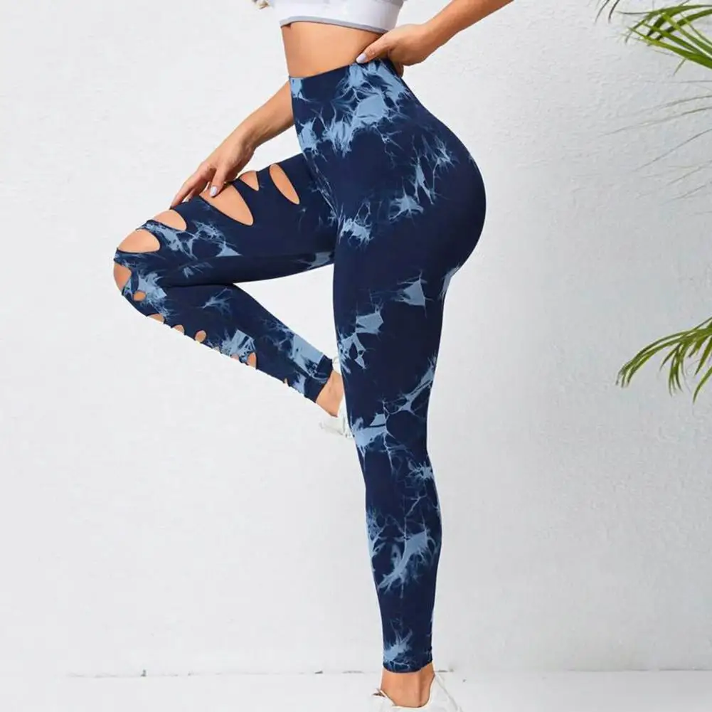 Yoga Pants Tie Dye Women\'s High Waist Leggings with Hip Lifting Push Up Effect for Gym Running Sports Stylish Sportswear High