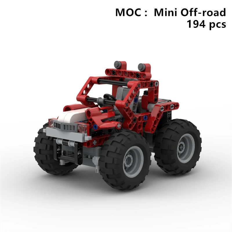 

Rainbow Pig MOC Mini Off-road High-tech Building Blocks Bricks Classic Car Model Bulk Model DIY Toys for Boys Gifts