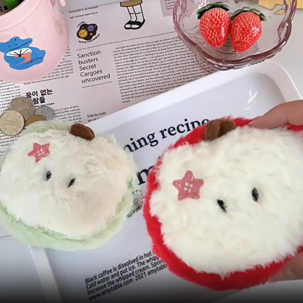 Fruit Plush Coin Purse Earphone Cover Small Earphone Bag Mini Storage Bag Portable Kawaii Plush Zero Wallet Earphone