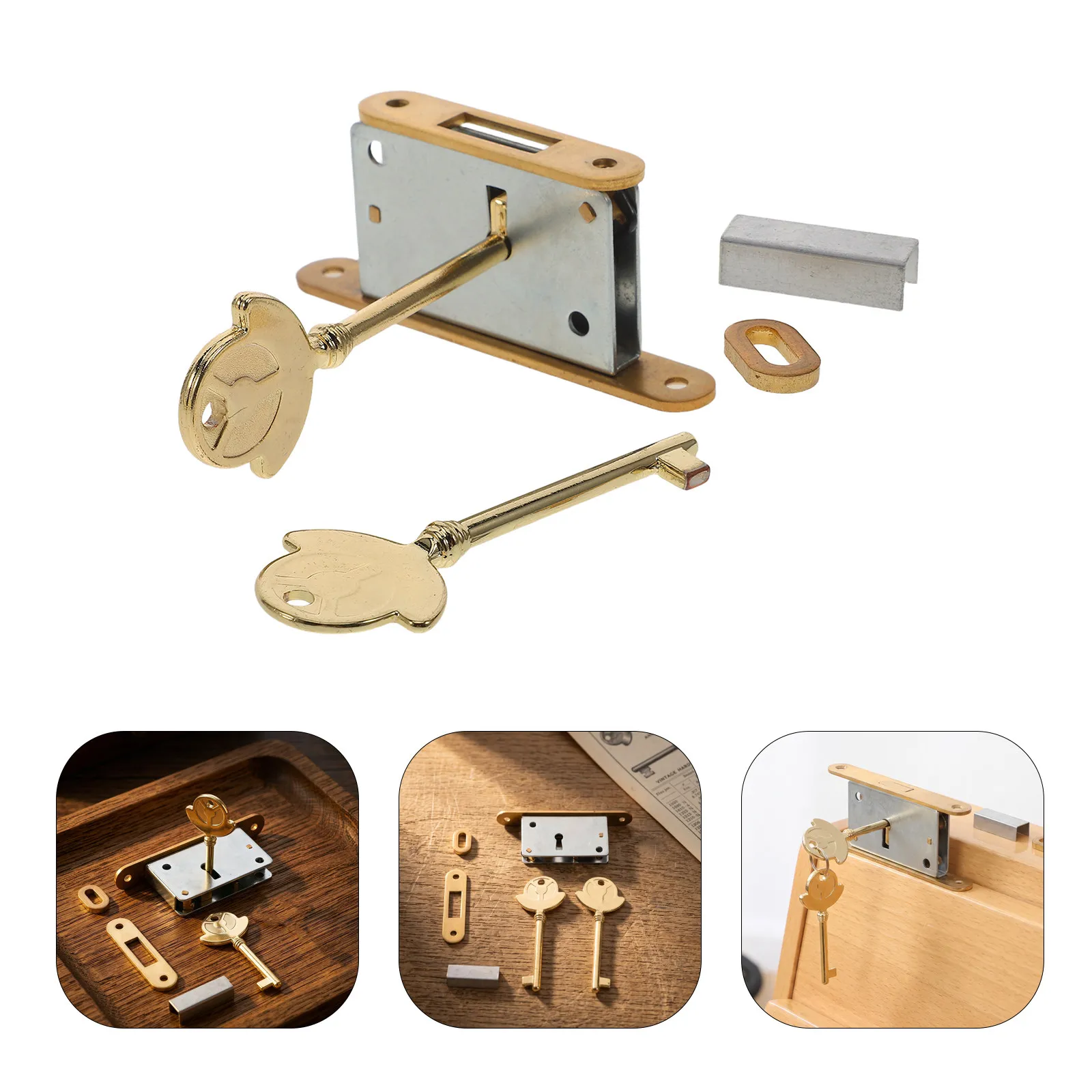 Piano Lock Antique Musical Instrument Brass Fallboard Key for Vertical Cover Replacement Keys Upright Parts