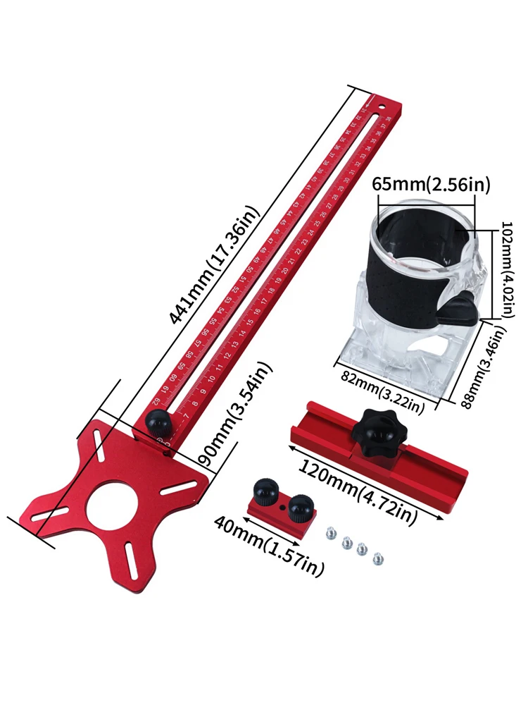 Staffa per scanalatura di fresatura del Router 4 in 1-staffa per scanalatura di fresatura del Router di alluminio Jig staffa per scanalatura di