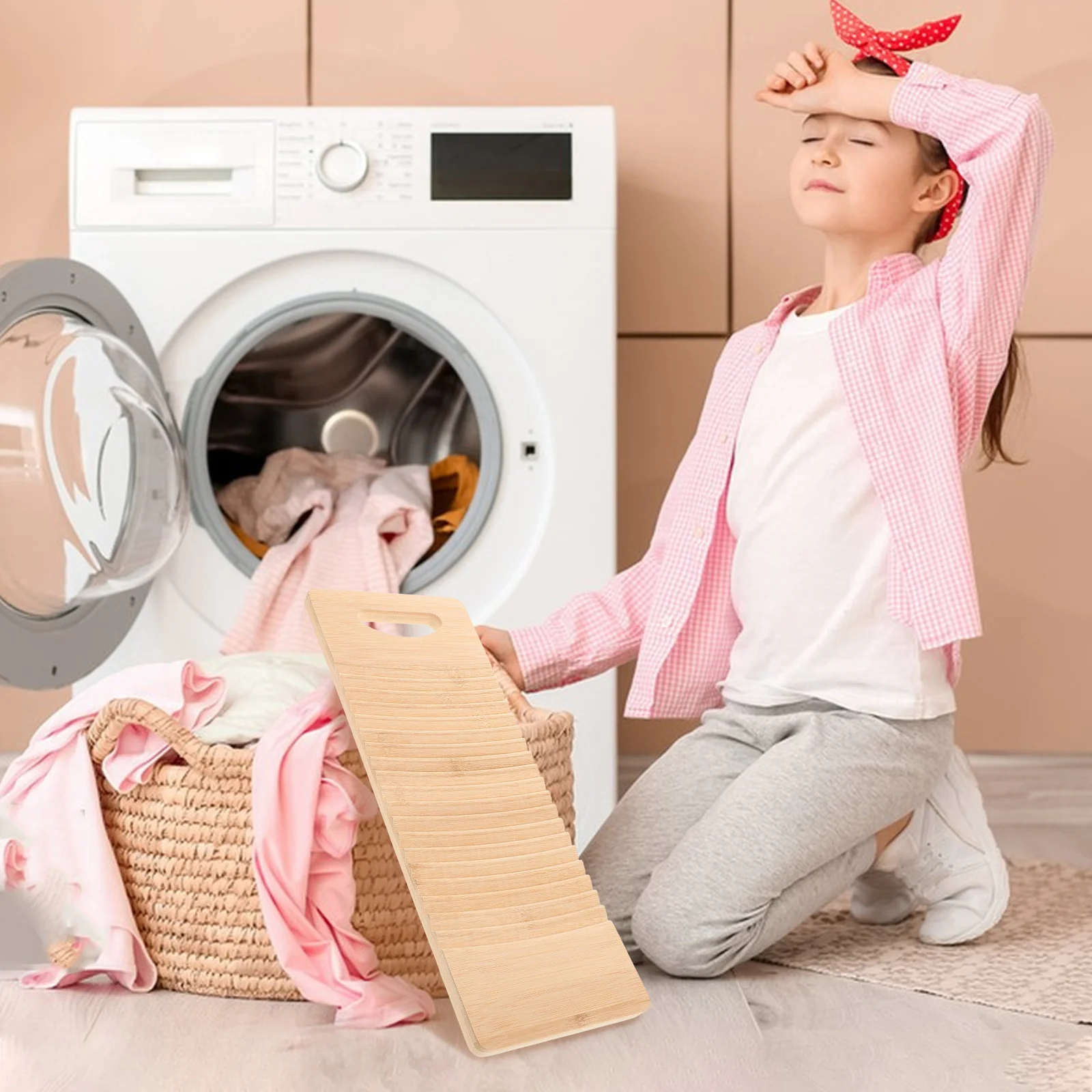 ミニブナ材洗濯板 コンパクトサイズ 子供服洗い板 手洗いツール 洗濯用 旅行 アウトドア用