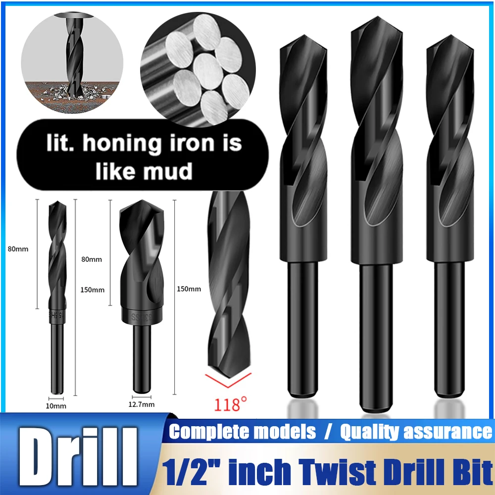 

1/2 inch Twist Drill Bit Reduced Shank HSS Twist Drill Bit 12/13/14/15/16/17/18/19/20/21/22/23/24/25/26/28/30/31/32/33/34/35 mm