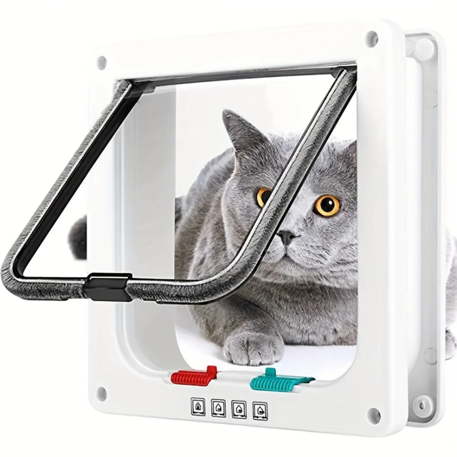 Durable PP Pet Door for Cats & Dogs - 4-Way Locking System, Easy Installation - High-Quality Pet Access Solution Dog fence