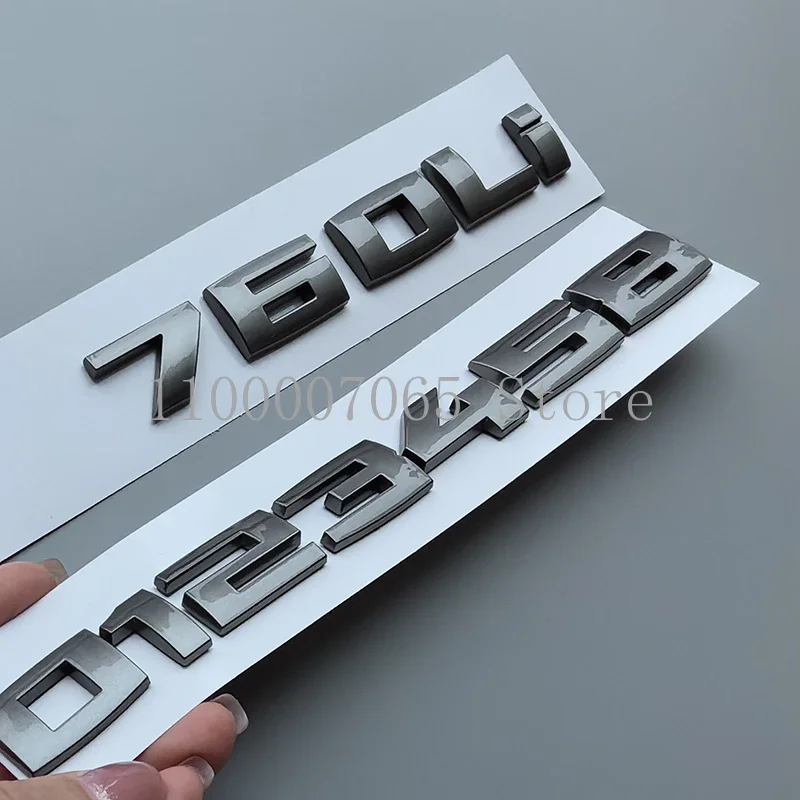 Glossy Steel Grey M Series ABS bond Letters Car Emblem Sticker for M140i M240i M320i M340i M530i M135i M540i M550i M540Li M760Li