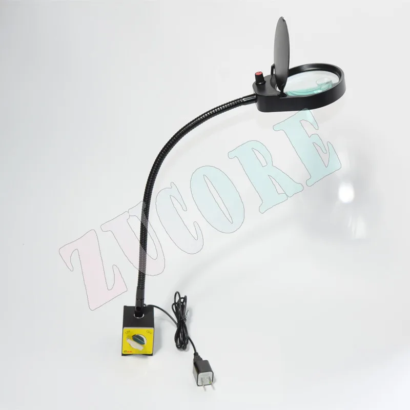 PDOK mother and child lenses 10 times 3 times maintenance magnifying glass with light, magnetic seat metal hose magnifying