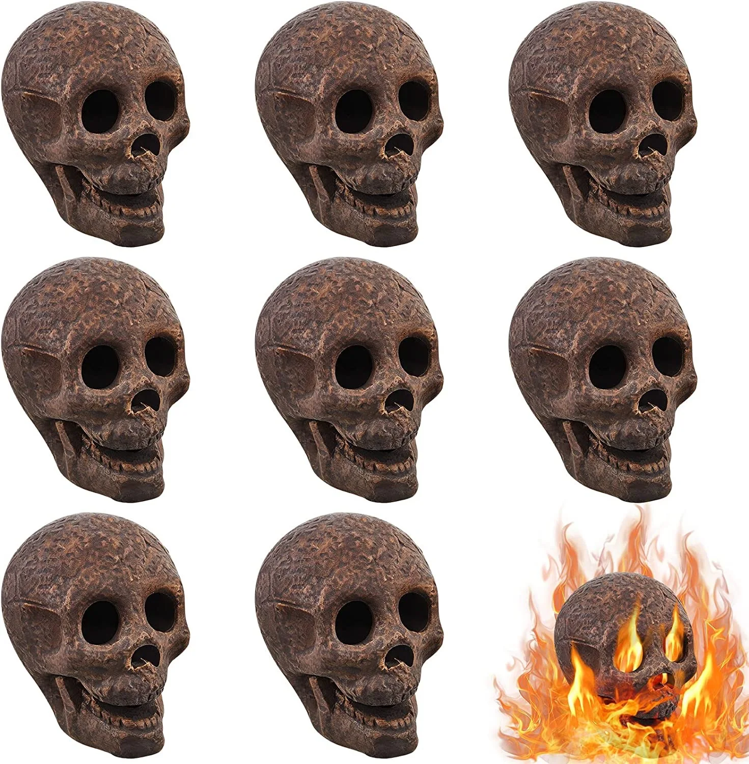 

New Halloween Skull Props Fireplace BBQ Ceramic Ornament Horror Party Decoration Wholesale